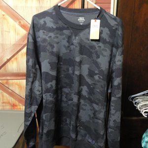 IZOD Salt Water Blue CAMO pullover light weight sweatshirt~NWT~Fishing f…